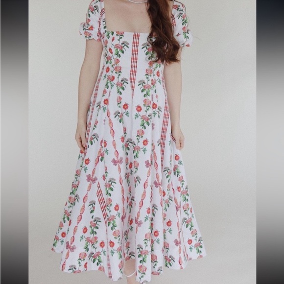 NEW Hill House Matilda Nap Dress in Red Shell Vine Cotton XXS - Picture 3 of 8